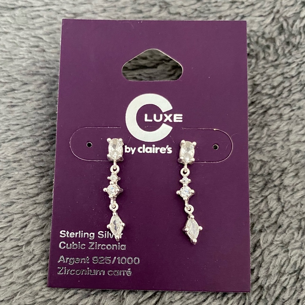 Claire's Luxe Sterling Silver Stud Earrings NWT